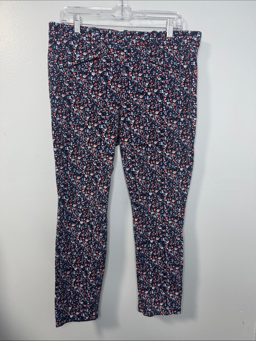GAP Women’s Navy Floral Print Signature Skinny Ankle Pant Sz 14